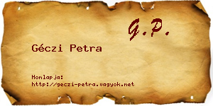 Géczi Petra névjegykártya